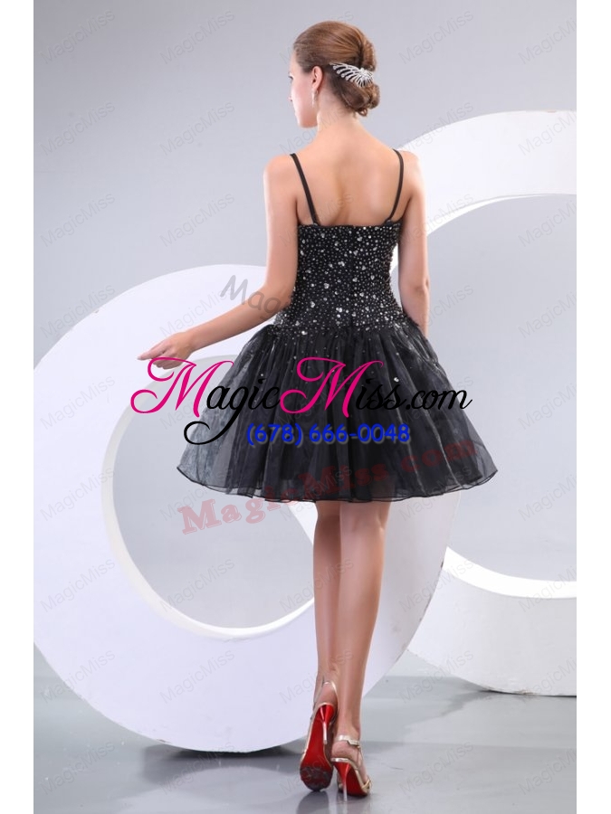 wholesale a line sapghetti straps beading black 2015 prom dress