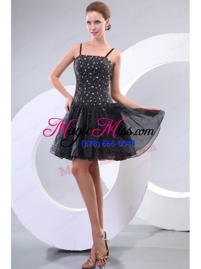 wholesale a line sapghetti straps beading black 2015 prom dress