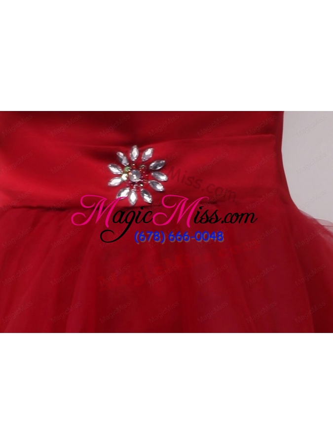 wholesale a line wine red sweetheart beading knee length prom dress