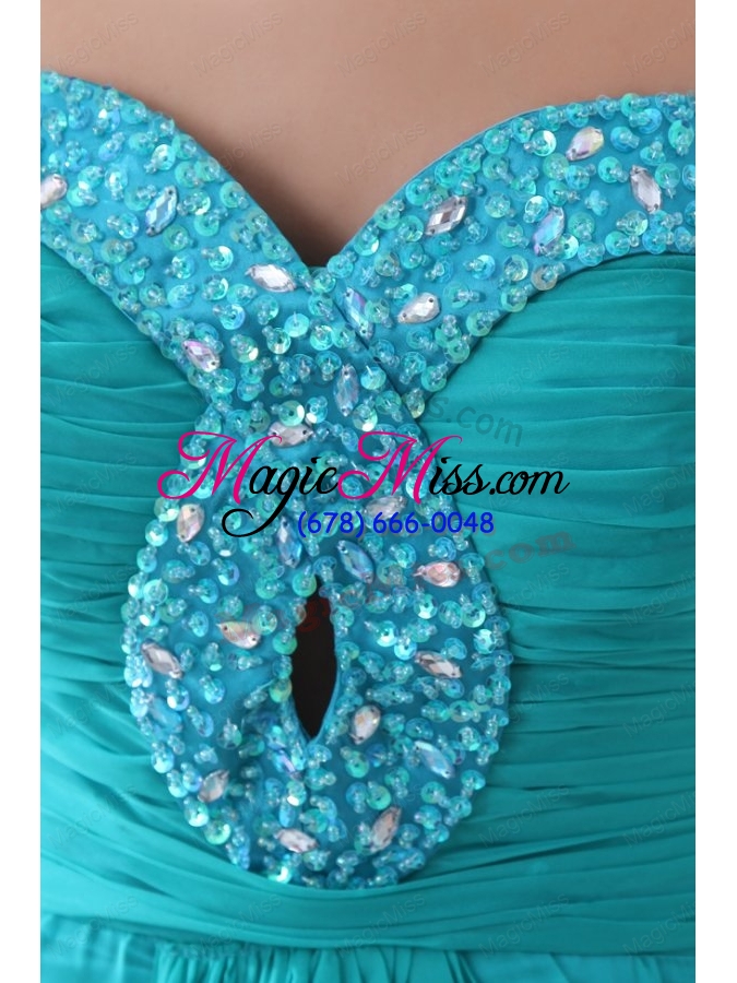 wholesale aqua blue sweetheart beading prom dress with knee length