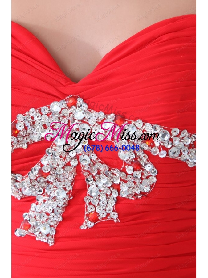 wholesale red short beading mini length prom dress with sweetheart