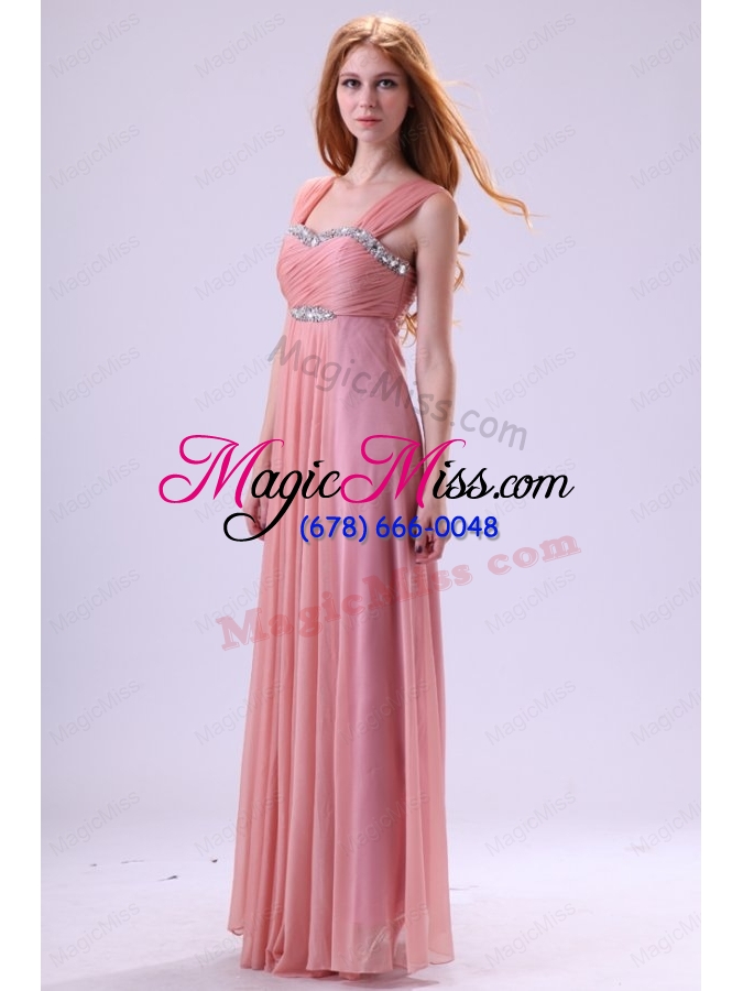 wholesale simple empire one shoulder beading and ruching chiffon prom dress