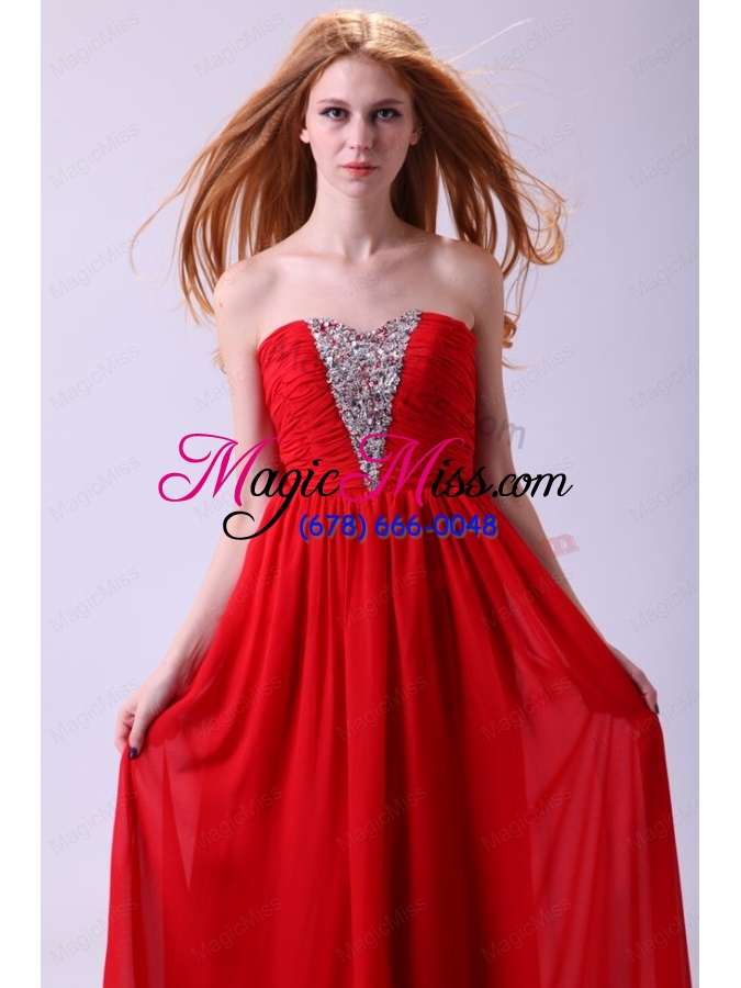 wholesale red empire sweetheart beading floor length chiffon 2015 prom dress