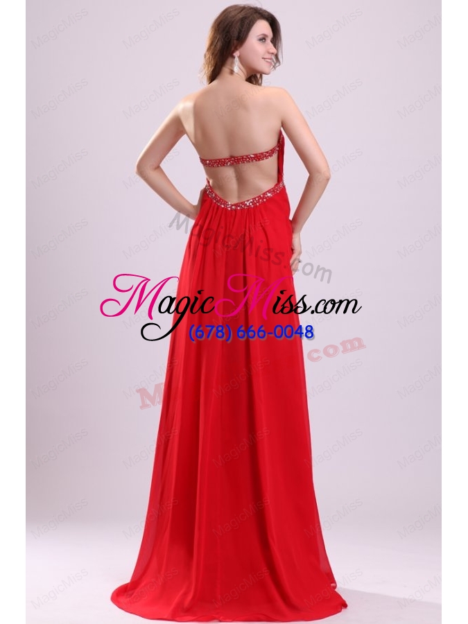 wholesale sexy sweetheart empire beading chiffon red 2015 prom dress with backless