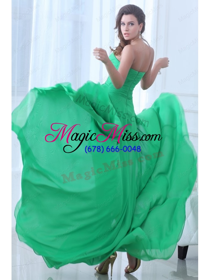 wholesale turquoise sweetheart beading ruching high low prom dress