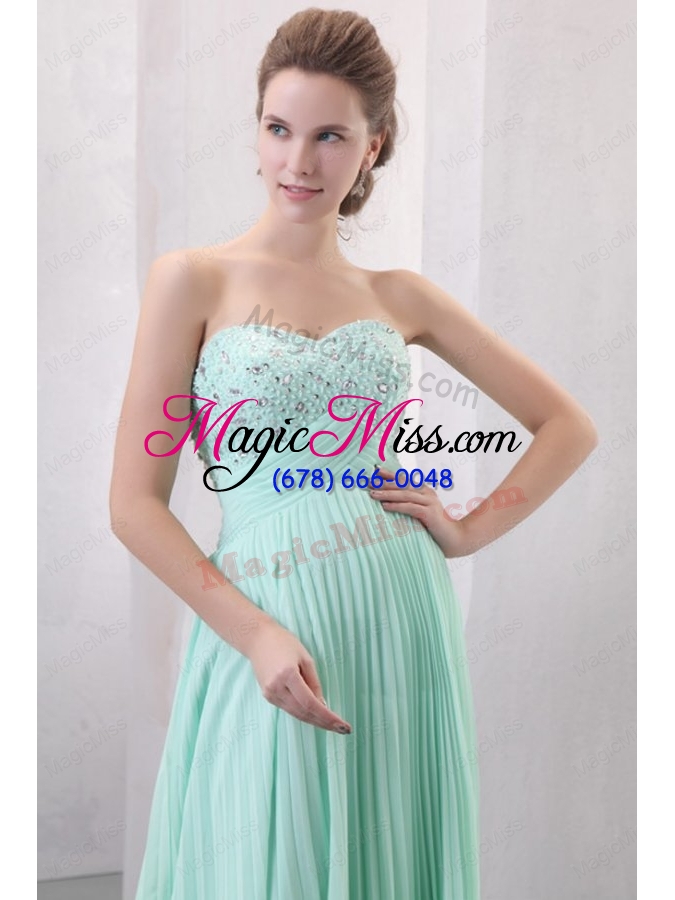 wholesale sweetheart beaded decorate and pleats long empire chiffon prom dress