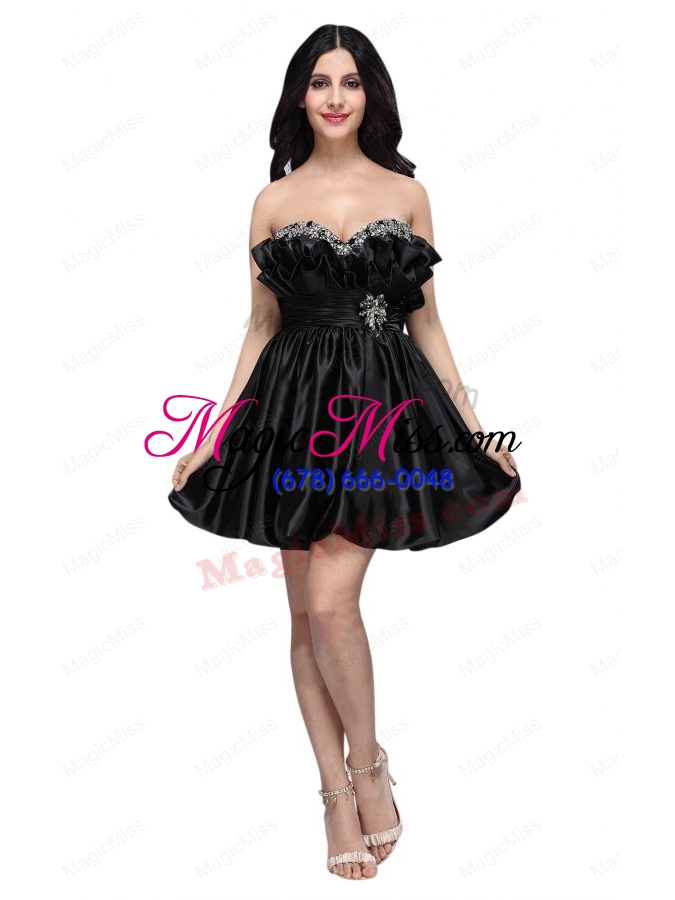 wholesale sweetheart mini length beaded decorate black prom dress for 2015