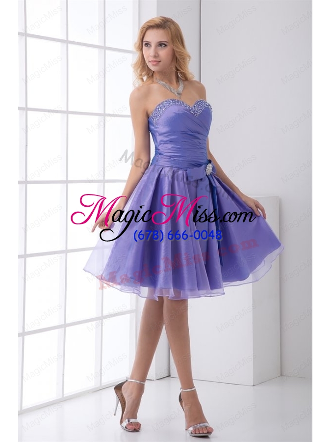 wholesale lovely a line sweetheart organza beading lace up lavender prom dress