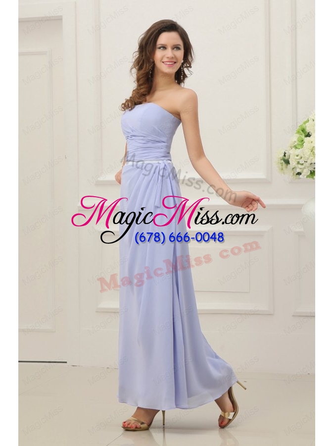 wholesale strapless empire chiffon bridesmaid dress with ruching