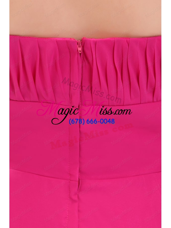wholesale empire hot pink strapless ruching chiffon 2015 bridesmaid dresses