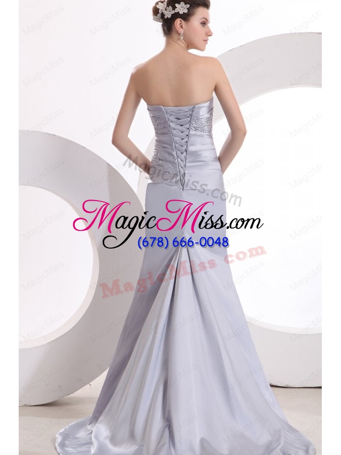wholesale beautiful strapless grey lace up mother of the bride dresses with beading
