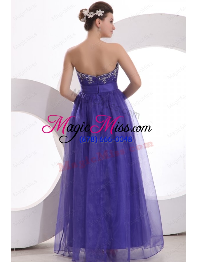 wholesale beautiful purple empire sweetheart tulle mother of the bride dresses with beading