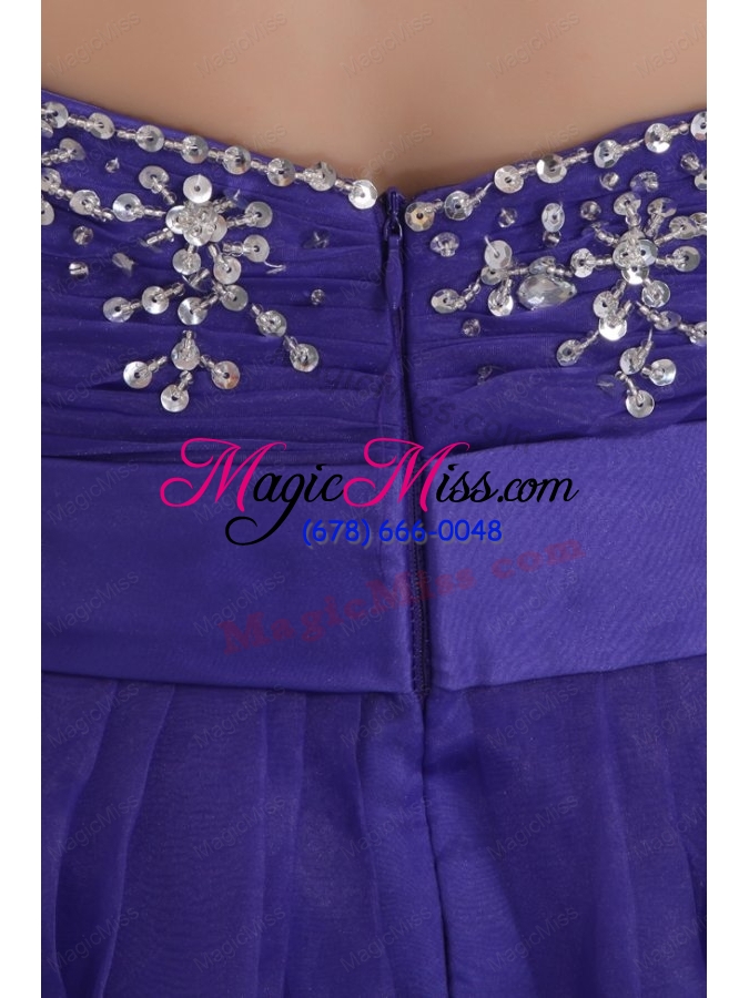 wholesale beautiful purple empire sweetheart tulle mother of the bride dresses with beading