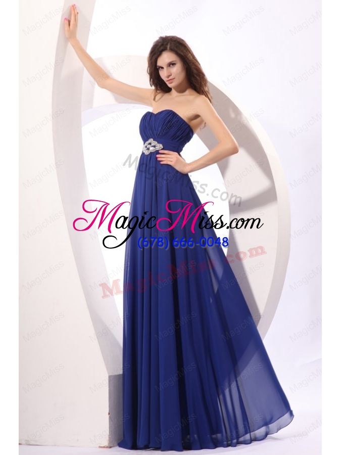 wholesale elegant empire sweetheart beading chiffon blue mother of the bride dresses