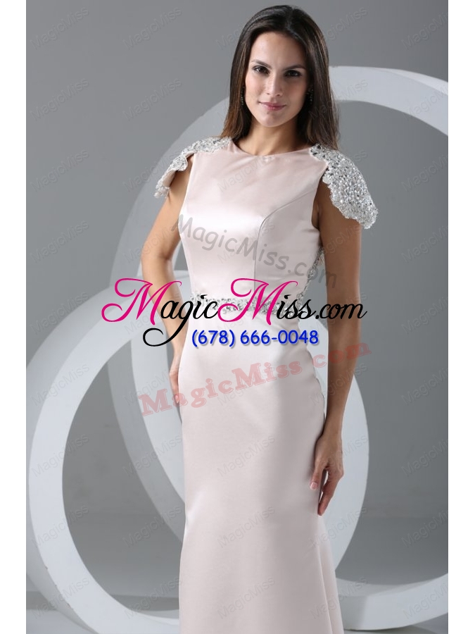 wholesale white column scoop mother of the bride dresse with appliques and beading