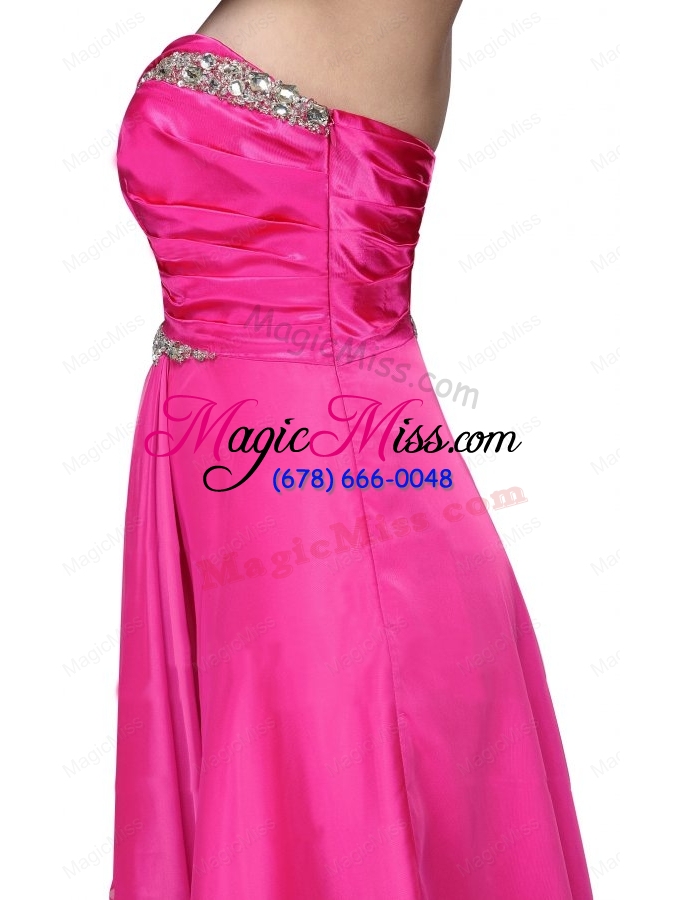 wholesale empire sweetheart beading and ruching hot pink mother of the bride dresses