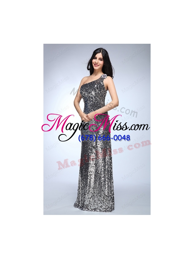 wholesale sheath silver one shoulder sequins beading 2015 mother of the bride dresses