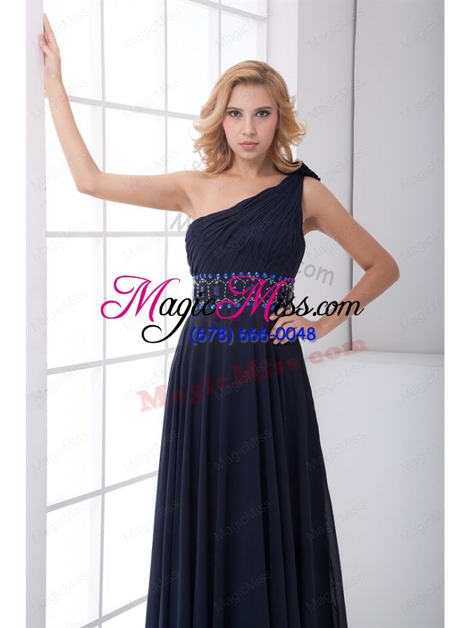 wholesale discount one shoulder navy blue mother of the bride dresses with side zipper