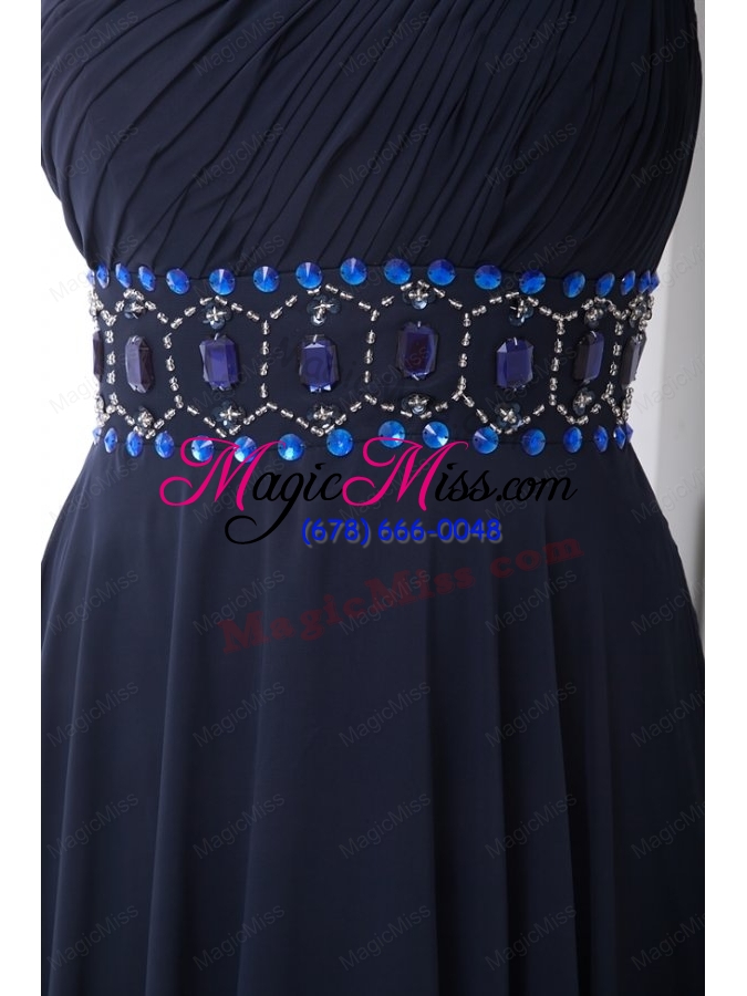 wholesale discount one shoulder navy blue mother of the bride dresses with side zipper