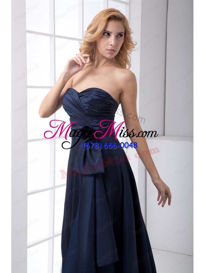 wholesale simple blue column sweetheart ruching mother of the bride dresses