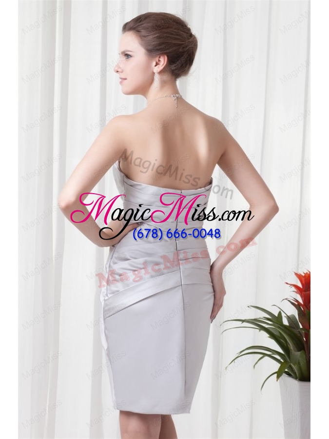 wholesale silver column sweetheart mother of the bride dresses with beading and ruching