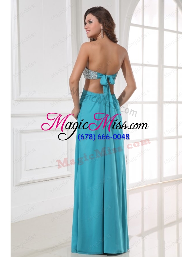 wholesale empire chiffon sweetheart beading and high silt floor length prom dress