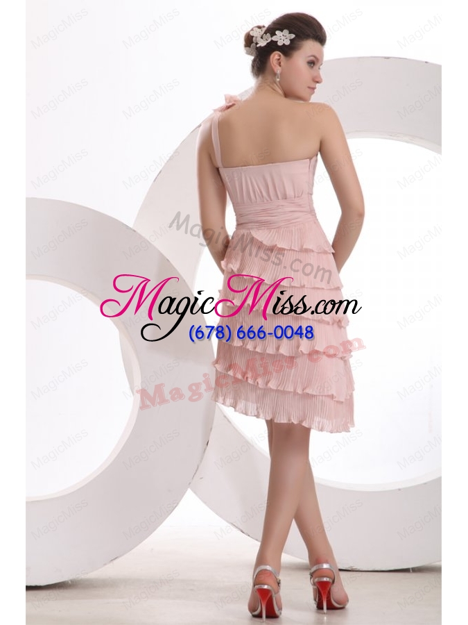 wholesale empire one shoulder hand made flower ruffled layers prom dress