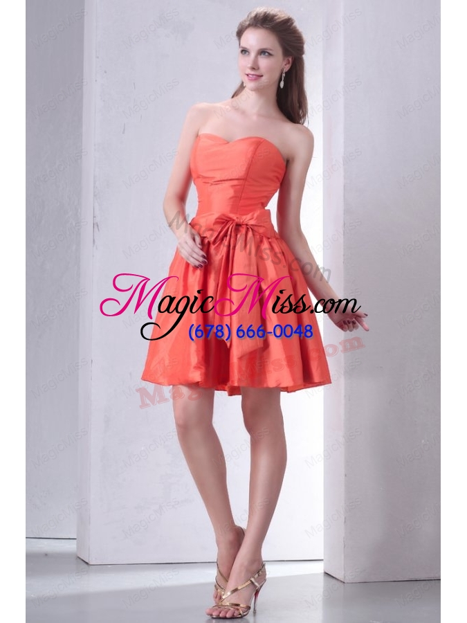 wholesale cheap sweetheart short prom dress with bowknot mini length