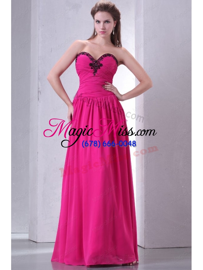 wholesale hot pink empire sweetheart prom dress with beading