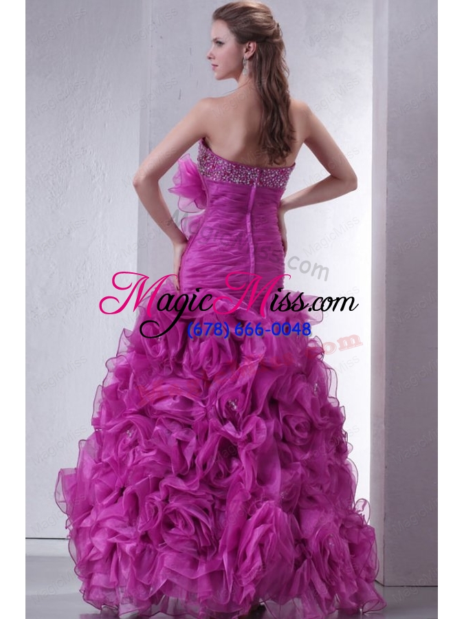 wholesale sweetheart beading and rolling flowers mermaid lilac prom dress