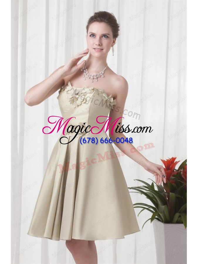 wholesale column sweetheart chiffon spring green ruching and hand made flowers prom dress