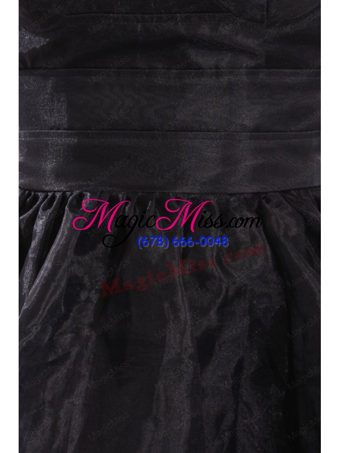wholesale a line strapless black organza knee-length prom dress
