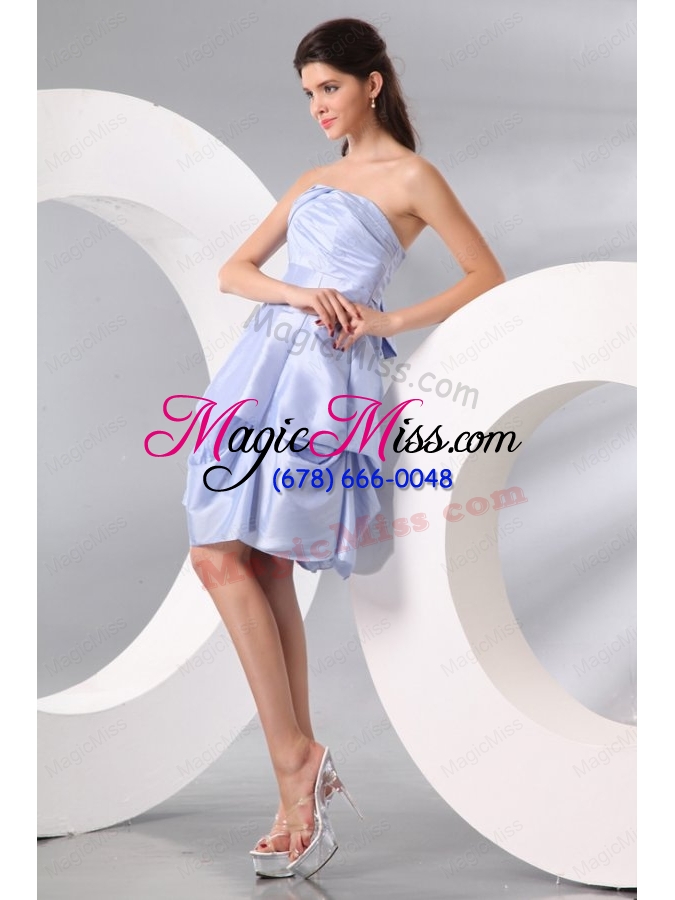 wholesale a line light blue strapless pick ups taffeta prom dress