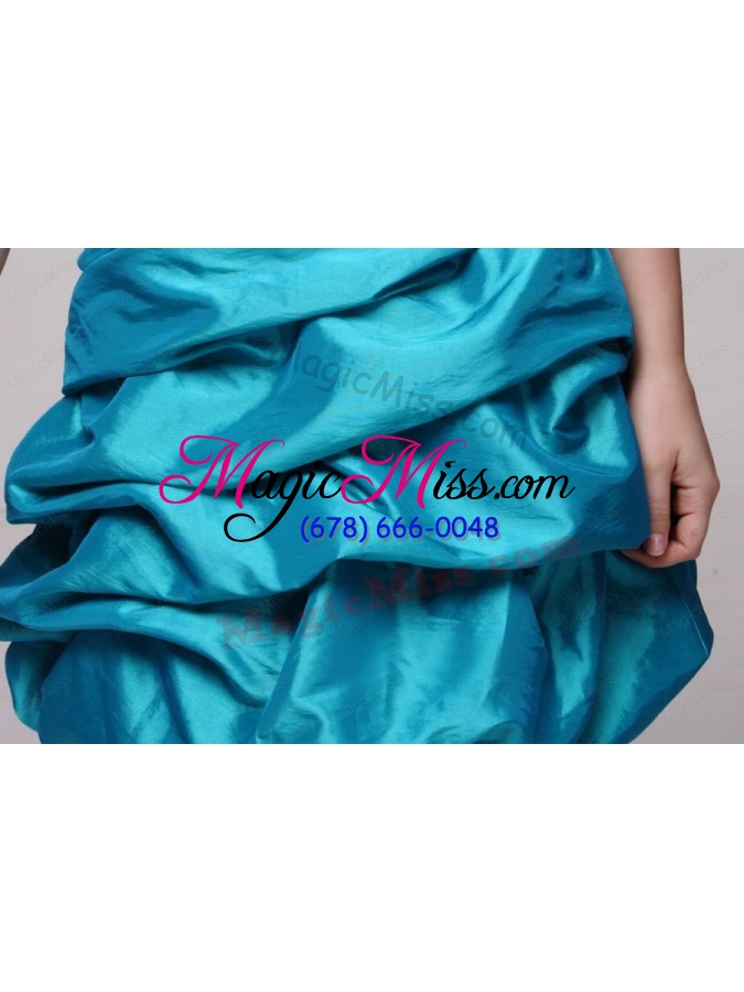 wholesale blue a line strapless knee length beading taffeta prom dress with lace up