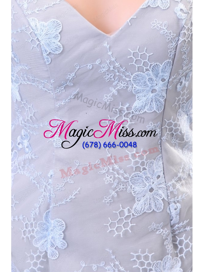 wholesale column straps taffeta grey embroidery prom dress with brush train