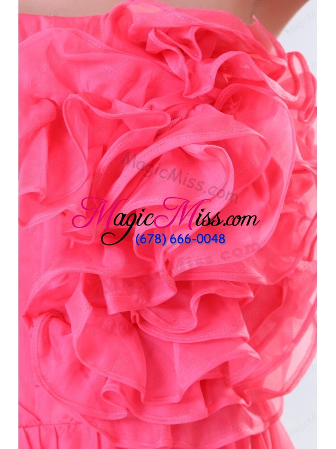 wholesale strapless flowers decorate brust empire long prom dress with ruching
