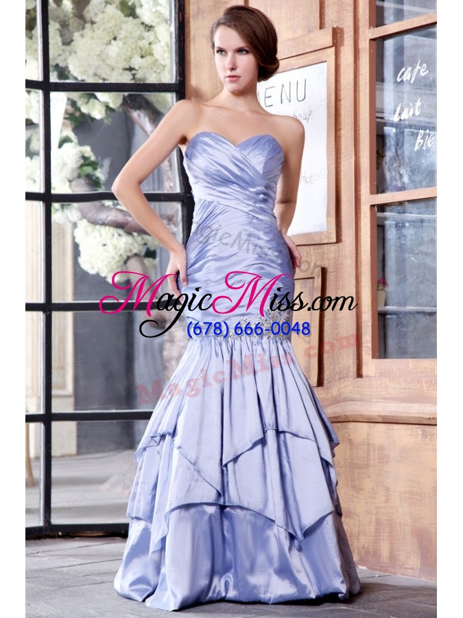 wholesale mermaid lavender sweetheart appliques with beading prom dress