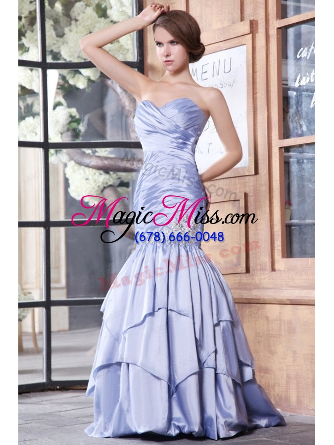 wholesale mermaid lavender sweetheart appliques with beading prom dress