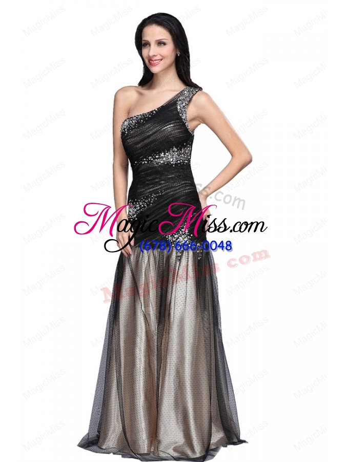 wholesale sexy column one shoulder ruching criss cross black tulle prom dress