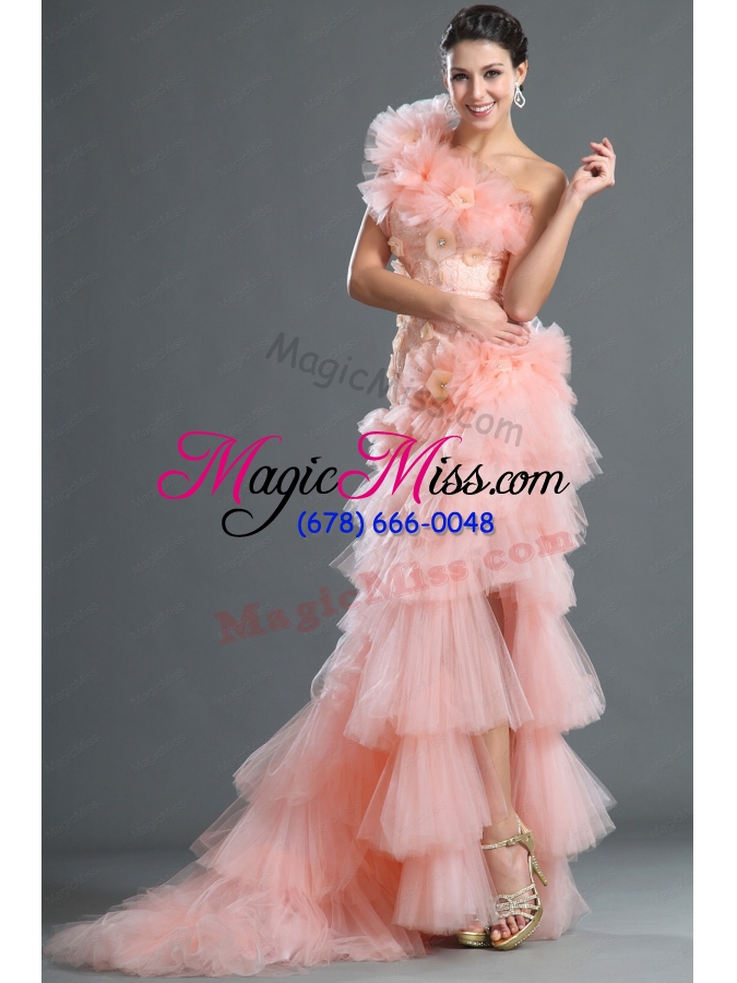 wholesale 2014 the most popular one shoulder high low prom dresses