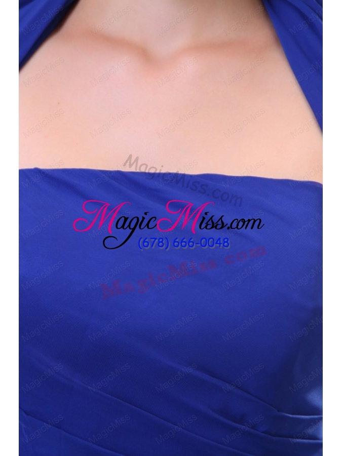 wholesale popular empire strapless chiffon ruche prom dress in royal blue