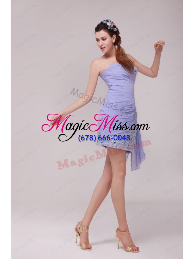 wholesale column lavender sweetheart beading and ruching prom dress
