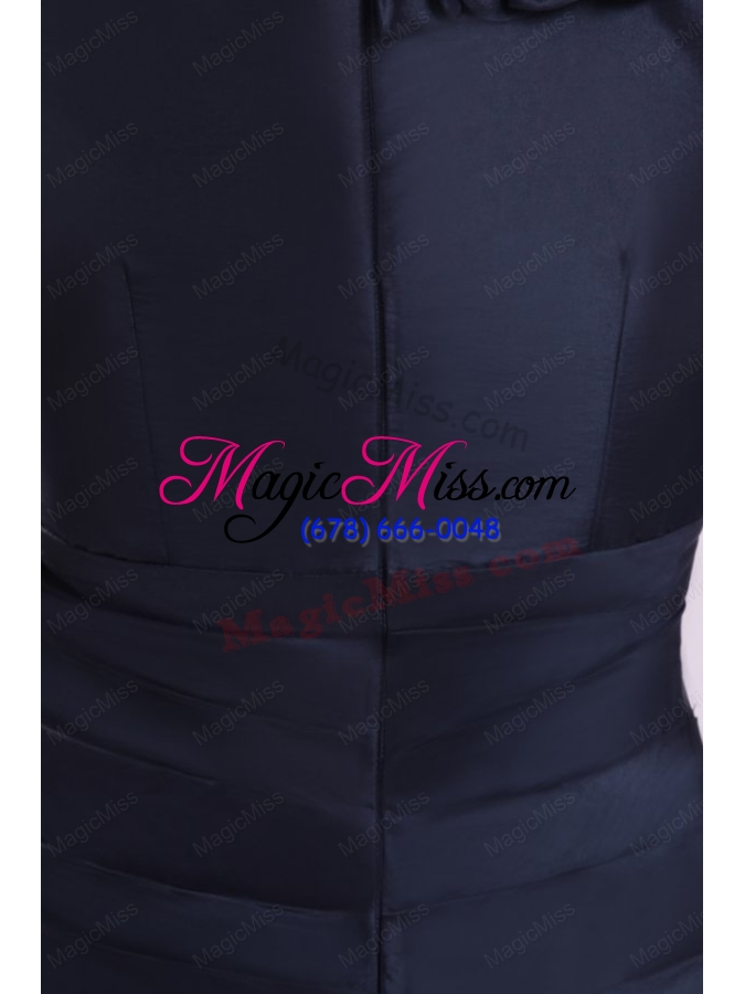 wholesale navy blue column v-neck prom dress with flowers