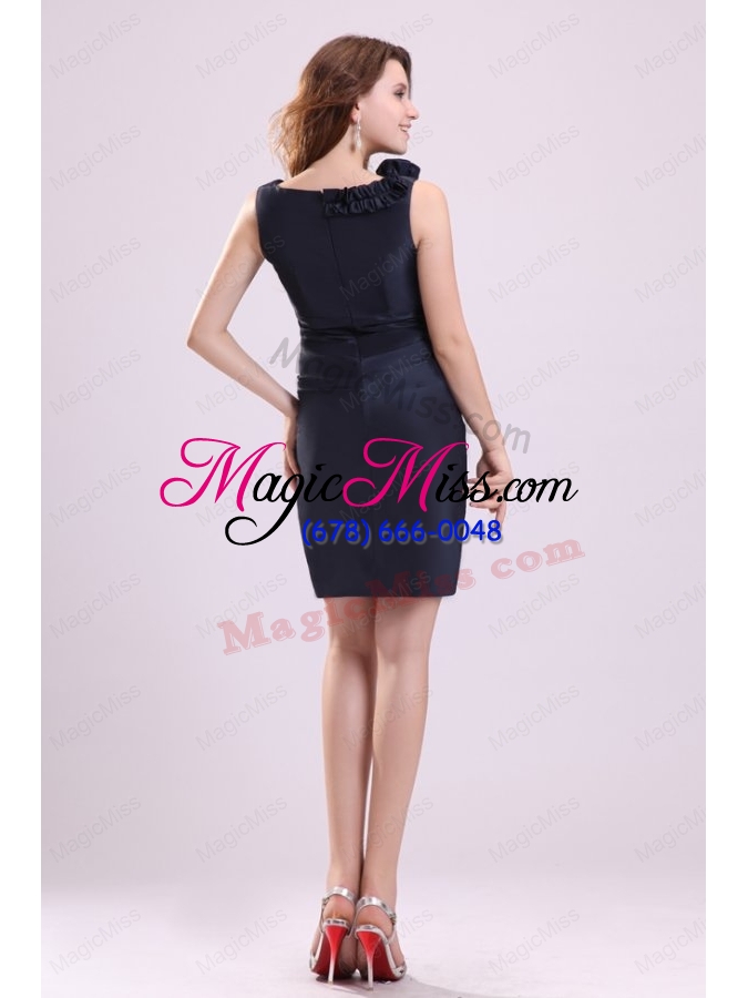 wholesale navy blue column v-neck prom dress with flowers