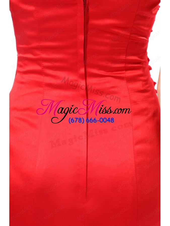 wholesale brand new strapless mermaid red ruche floor-length prom dress