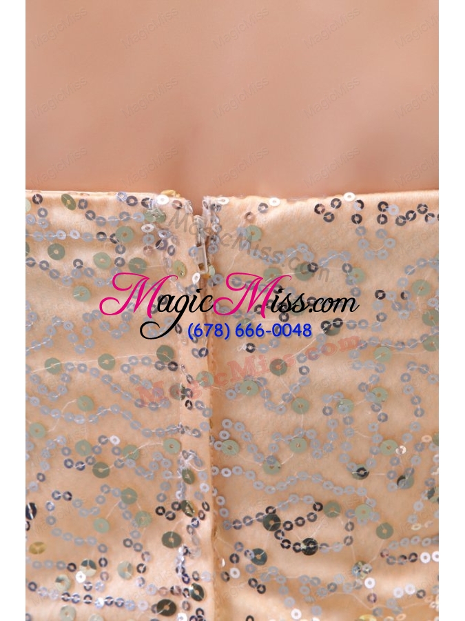 wholesale champagne sweetheart rhinestone and sequins a-line prom dress for spring