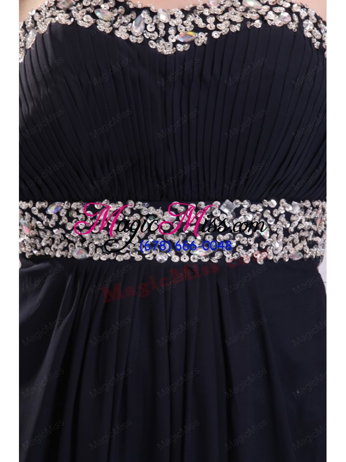wholesale sweetheart beaded navy blue prom dress with backless brush train