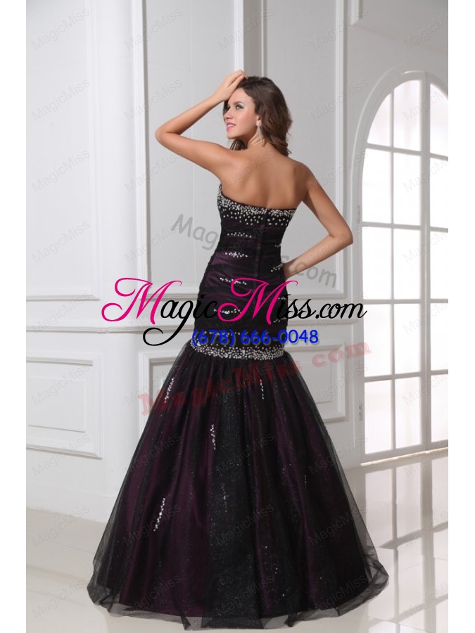 wholesale mermaid sweetheart purple tulle 2015 perfec prom dress with beading