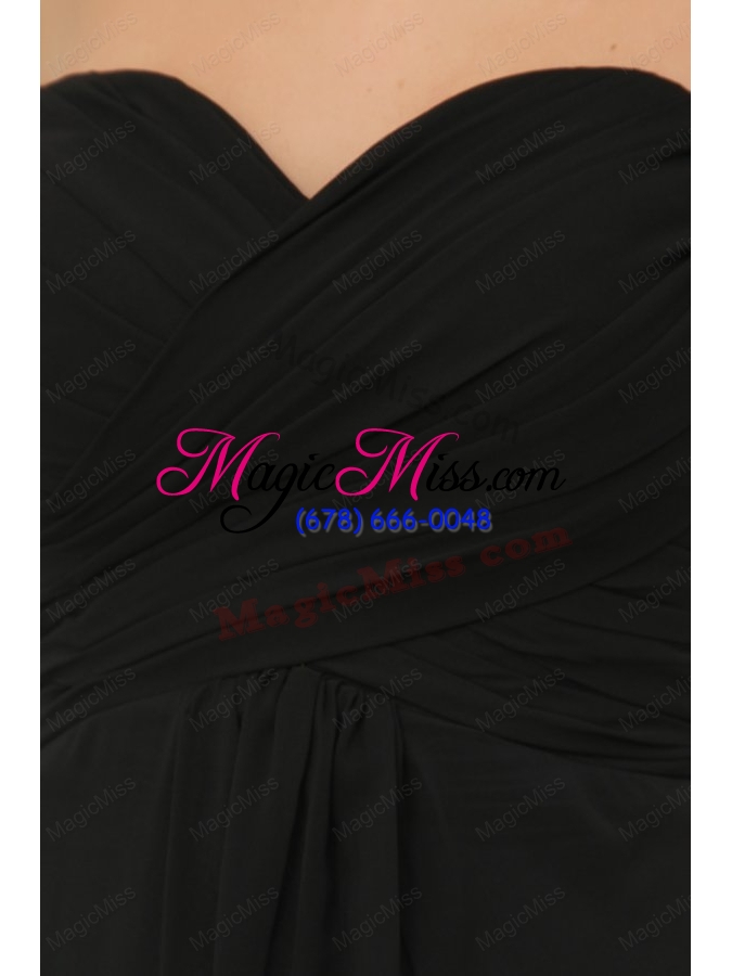 wholesale discount sweetheart empire chiffon ruche prom dress in black
