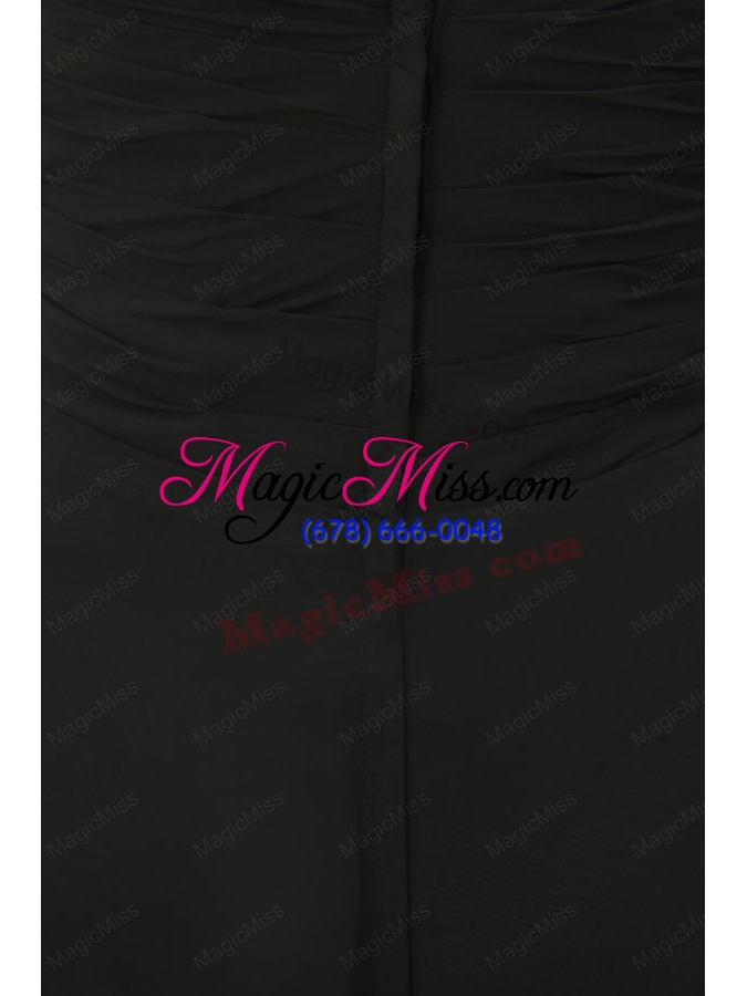 wholesale discount sweetheart empire chiffon ruche prom dress in black